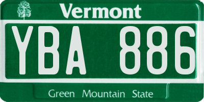 VT license plate YBA886