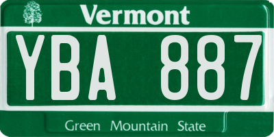 VT license plate YBA887
