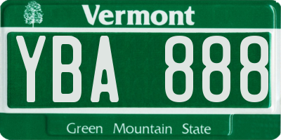 VT license plate YBA888