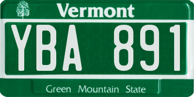 VT license plate YBA891