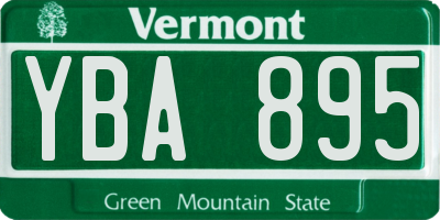 VT license plate YBA895