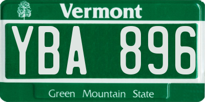 VT license plate YBA896
