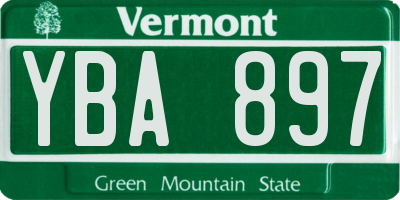 VT license plate YBA897