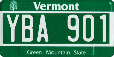 VT license plate YBA901
