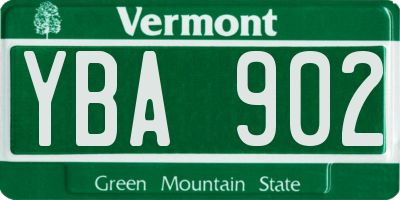 VT license plate YBA902