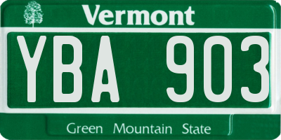 VT license plate YBA903