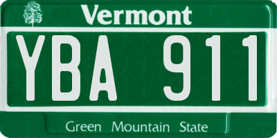 VT license plate YBA911
