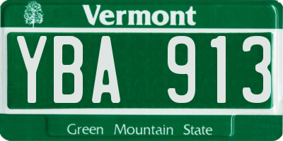 VT license plate YBA913