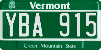 VT license plate YBA915