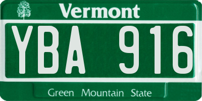 VT license plate YBA916