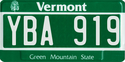 VT license plate YBA919