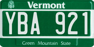 VT license plate YBA921
