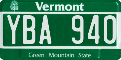 VT license plate YBA940