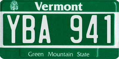 VT license plate YBA941