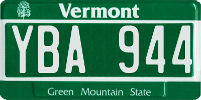 VT license plate YBA944