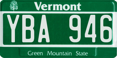 VT license plate YBA946