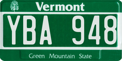 VT license plate YBA948