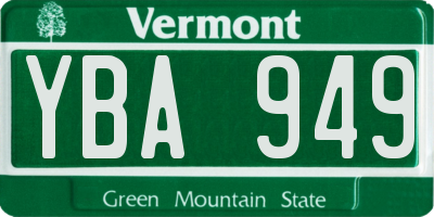 VT license plate YBA949