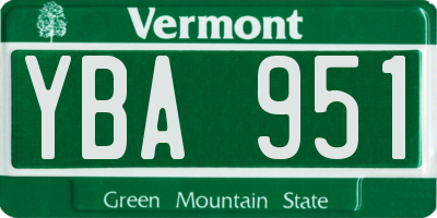 VT license plate YBA951