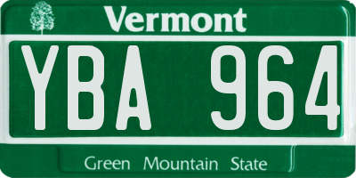 VT license plate YBA964