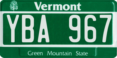 VT license plate YBA967
