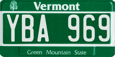 VT license plate YBA969