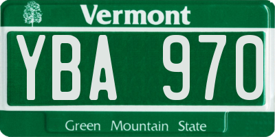 VT license plate YBA970