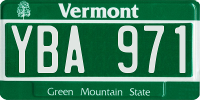 VT license plate YBA971