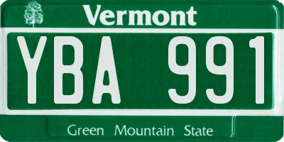 VT license plate YBA991