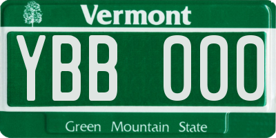 VT license plate YBB000