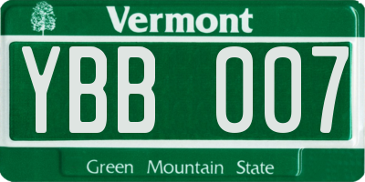 VT license plate YBB007