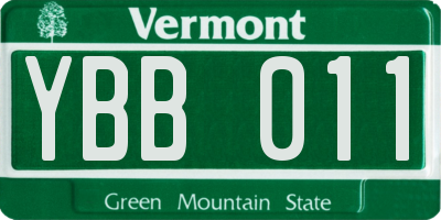 VT license plate YBB011