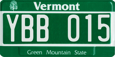 VT license plate YBB015