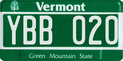 VT license plate YBB020