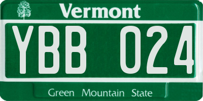 VT license plate YBB024
