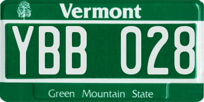 VT license plate YBB028