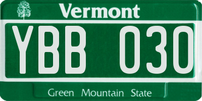 VT license plate YBB030