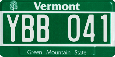 VT license plate YBB041