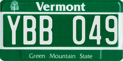 VT license plate YBB049