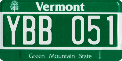 VT license plate YBB051