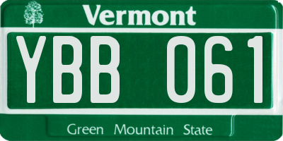 VT license plate YBB061