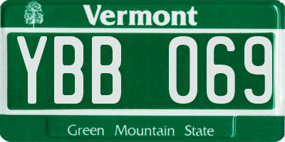 VT license plate YBB069