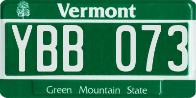 VT license plate YBB073