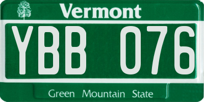 VT license plate YBB076