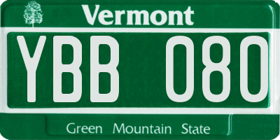 VT license plate YBB080