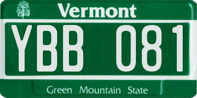 VT license plate YBB081