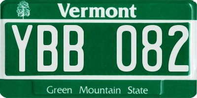 VT license plate YBB082