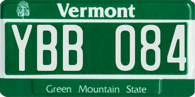 VT license plate YBB084