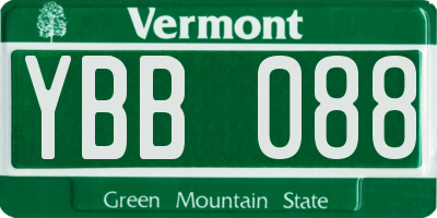 VT license plate YBB088
