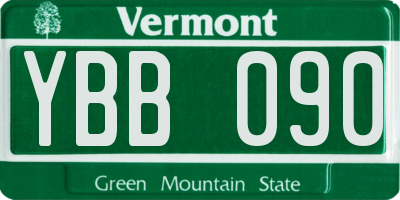 VT license plate YBB090
